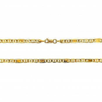 14K Yellow Gold Mixed Mariner Link/24"/3.7mm/6.5gr/CHI12