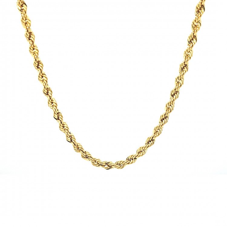 14K Yellow Gold Rope Link/25"/3.3mm/7.6gr/CHI41