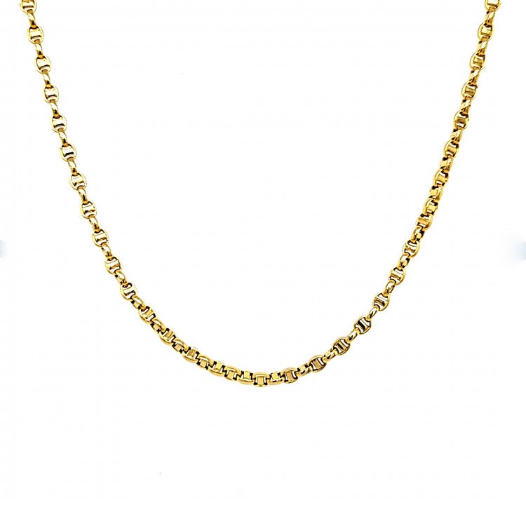 14K YELLOW GOLD MARINER LINK CHAIN NECKLACE / 18" / 2,7MM / 5,2GR / CHI74