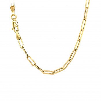 18K ITALIAN YELLOW GOLD PAPERCLIP LINK CHAIN NECKLACE / 18" / 1,3MM / 4,9GR / CHI107