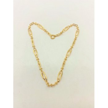 14K Yellow Gold Double Oval with Paperclip Link/18"/7mm/11.6gr/CHI181