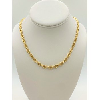 14K YELLOW GOLD FANCY MARINER LINK CHAIN NECKLACE / 20" / 5.8MM / 14.2GR / CHI172