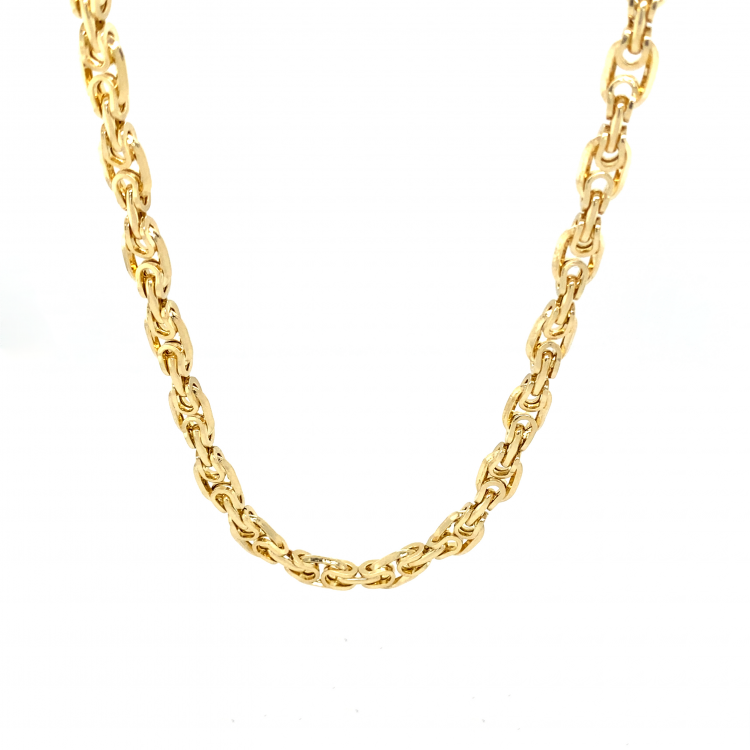 14K YELLOW GOLD FANCY MARINER LINK CHAIN NECKLACE / 20" / 5.8MM / 14.2GR / CHI172