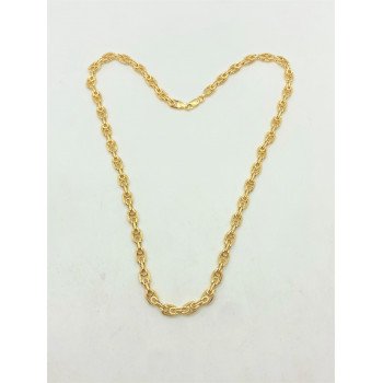 14K YELLOW GOLD FANCY MARINER LINK CHAIN NECKLACE / 20" / 5.8MM / 14.2GR / CHI172