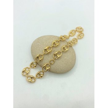 14K YELLOW GOLD PUFFED MARINER LINK CHAIN NECKLACE / 20" / 13,1MM / 42,1GR / CHI162