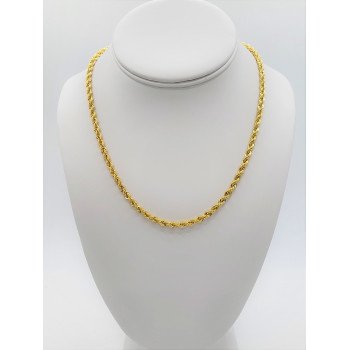 14K Yellow Gold Rope Link/22"/4mm/8.7gr/CHI154