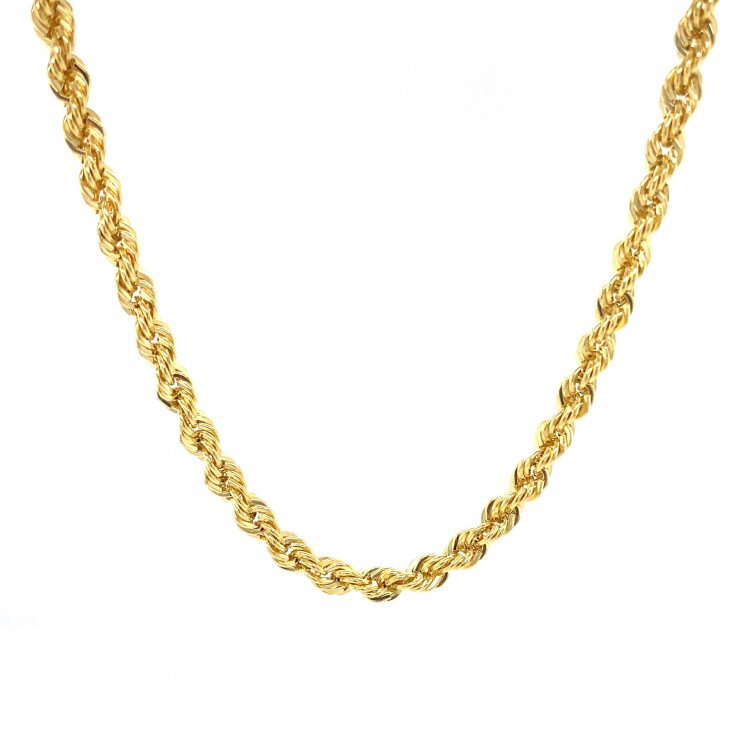 14K Yellow Gold Rope Link/22"/4mm/8.7gr/CHI154