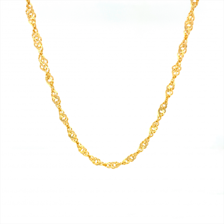 14K Yellow Gold Singapore Link/21"/3.3mm/7.7gr/CHI147