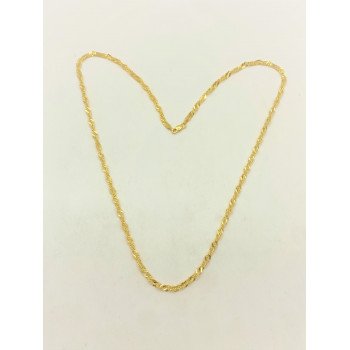 14K Yellow Gold Singapore Link/21"/3.3mm/7.7gr/CHI147