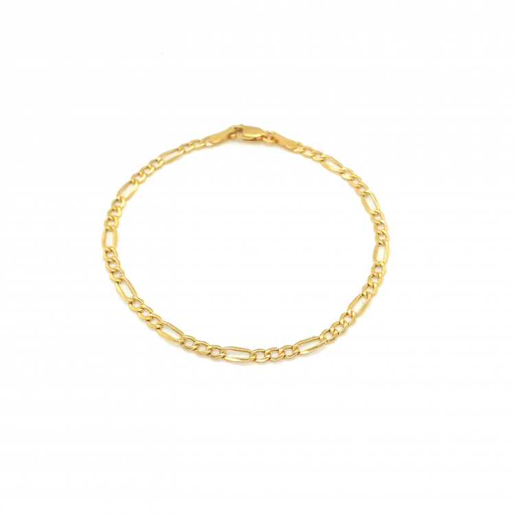 18K Yellow Gold Figaro Link/7"/3.1mm/2.1gr/BRI151