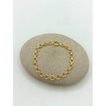 14K Yellow Gold Double Round Link/7.5"/8mm/5.6gr/BRI139