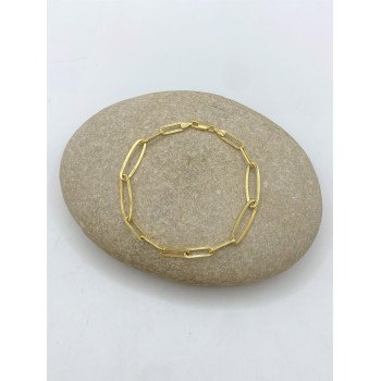 14K Yellow Gold Oval Paperclip Link/7.5"/4.2mm/2.9gr/BRI137