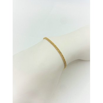 14K Yellow Gold Beveled Curb Link/7.8"/3mm/2.4gr/BRI111