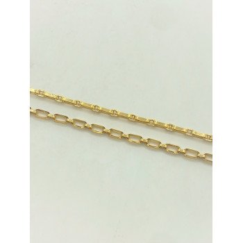 14K Yellow Gold Combined Cable Link/8"/5.1mm/5.5gr/BRI103