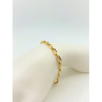 14K Yellow Gold Combined Cable Link/8"/5.1mm/5.5gr/BRI103