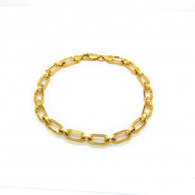 14K Yellow Gold Combined Cable Link/8"/5.1mm/5.5gr/BRI103