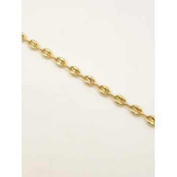 14K YELLOW GOLD PUFFED MARINER BRACELET / 7.7mm / 8.5" / 9,2gr / BRI92