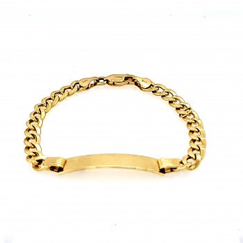 14K YELLOW GOLD CHILD FLAT CUBAN ID BRACELET / 5.6mm / 6.5" / 4.2gr / BRI23