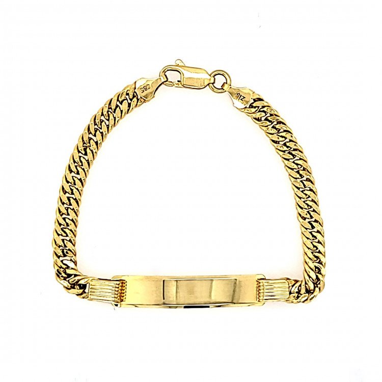 14K Yellow Gold ID Beveled Link/6.5"/6.5mm/5.7gr/BRI20