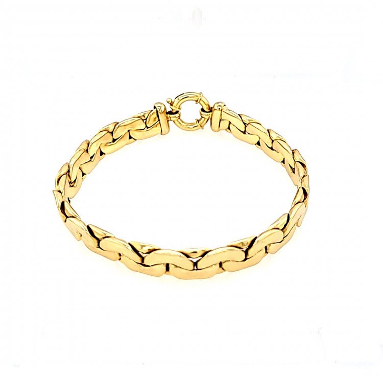 14K Yellow Gold Coro Link/8"/8mm/13.5gr/BRI14