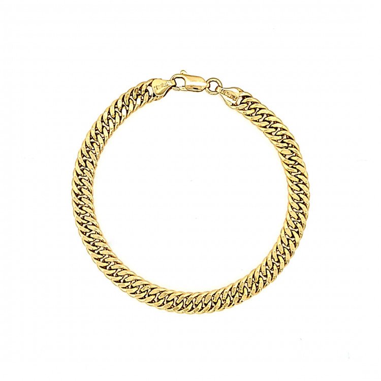 14K Yellow Gold Beveled Link/7.5"/6mm/7.9gr/BRI10