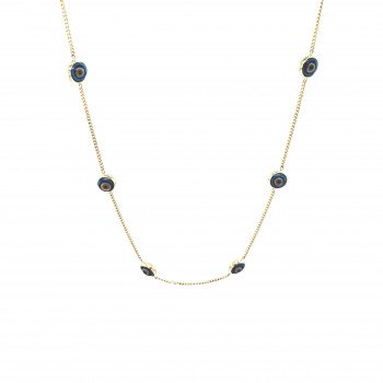 14K Yellow Gold Evil Eye Necklace/18"/5.2mm/3.7gr/NEI1