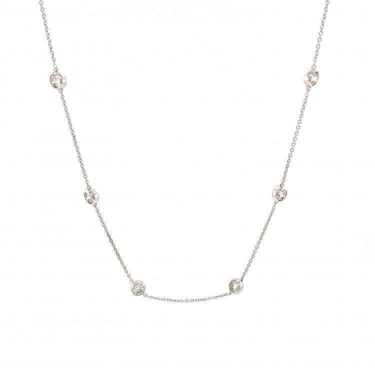 1,05CT TW DIAMOND STATION NECKLACE IN 14K YELLOW GOLD / 18" / 2,5GR / NEI32