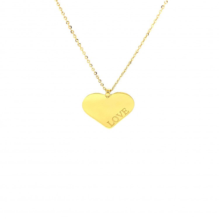 14K ITALIAN YELLOW GOLD PERSONALIZED HEART NECKLACE / 16-2" / 2,5GR / NEI30 14K ITALIAN YELLOW GOLD PERSONALIZED HEART NECKLACE / 16-2" / 2,5GR / NEI30