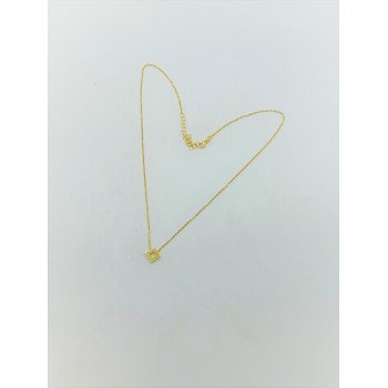 14K ITALIAN YELLOW GOLD RHOMBUS PENDANT NECKLACE / 16-2" / 1-9MM / 3,4GR / NEI28