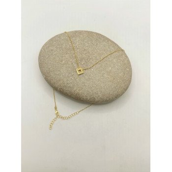 14K ITALIAN YELLOW GOLD RHOMBUS PENDANT NECKLACE / 16-2" / 1-9MM / 3,4GR / NEI28