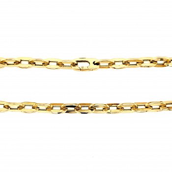 14K YELLOW GOLD HOLLOW ANCHOR LINK CHAIN NECKLACE / 20" / 7,7MM / 20,4GR / CHI87B