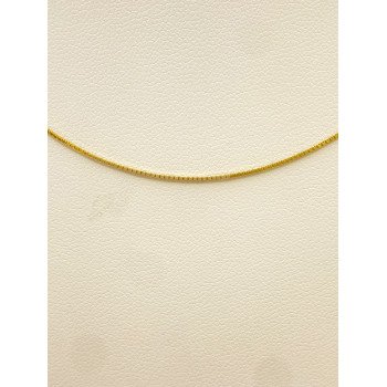 18K ITALIAN BOX LINK CHAIN NECKLACE / 18" / 0,7MM / 1,8GR / NEI36