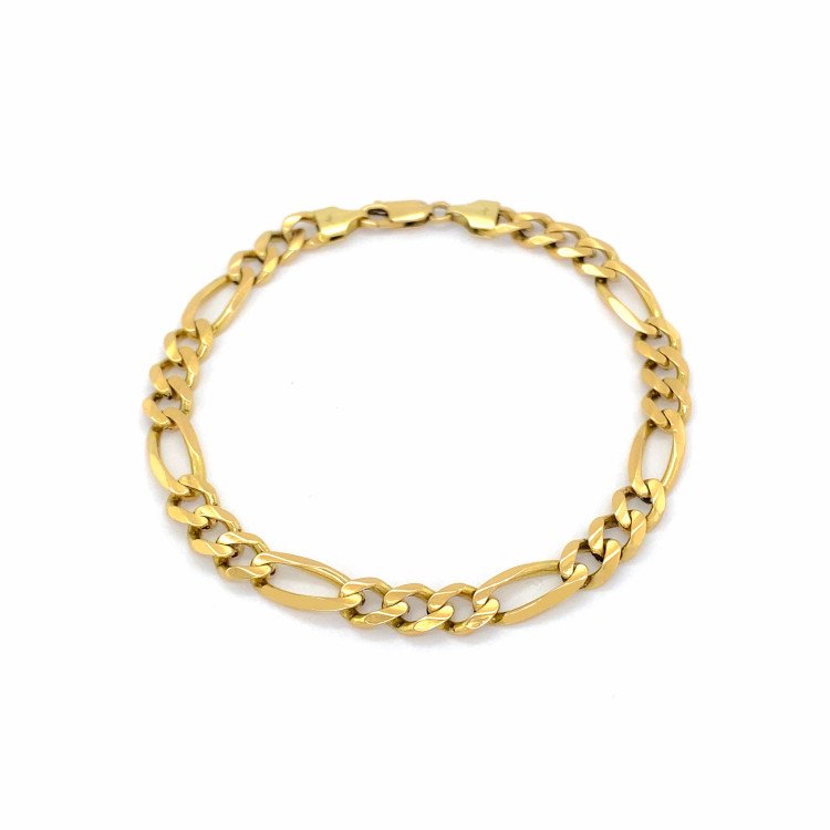 14K Yellow Gold Figaro Link/8.2"/6.5mm/13.3gr/M86