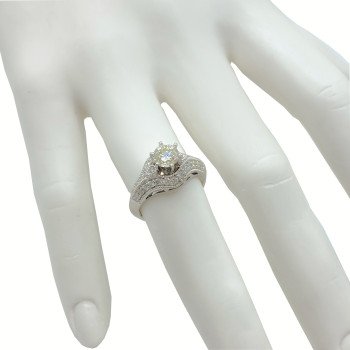 14K White Gold Diamonds Ring/1.17ct/4.7gr/M152