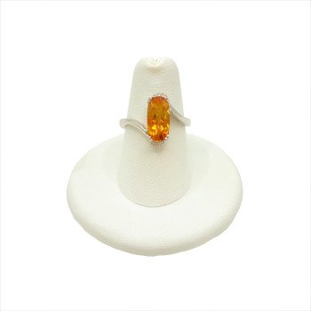 14K White Gold Citrine & Diamonds Ring/2.55ct/0.03ct/3.3gr/M161A