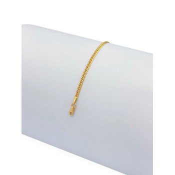 14K Yellow Gold Beveled Curb Link/7.8"/3mm/2.4gr/BRI111