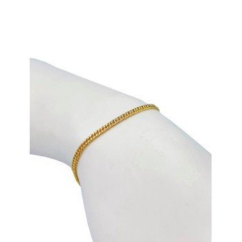 14K Yellow Gold Beveled Curb Link/7.8"/3mm/2.4gr/BRI111