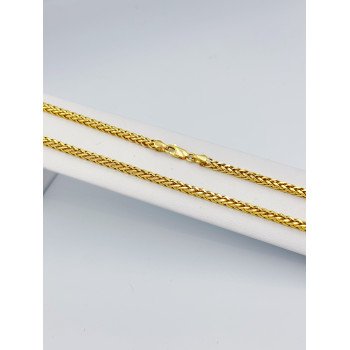 14K Yellow Gold Square Wheat Link/25"/3.5mm/14.1gr/CHI39