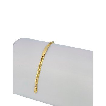 14K YELLOW GOLD CHILD FLAT CUBAN ID BRACELET / 5.6mm / 6.5" / 4.2gr / BRI23