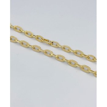 14K YELLOW GOLD HOLLOW ANCHOR LINK CHAIN NECKLACE / 20" / 7,7MM / 20,4GR / CHI87B