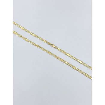 14K Yellow Gold Mixed Mariner Link/18"/3.7mm/4.9gr/CHI152