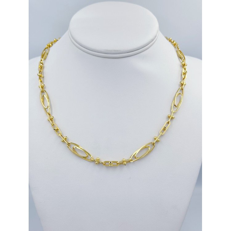 14K Yellow Gold Double Oval with Paperclip Link/18"/7mm/11.6gr/CHI181