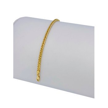 14K YELLOW GOLD WHEAT LINK BRACELET / 3.8mm / 7.75"  / 4,9gr/ BRI19