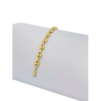 14K YELLOW GOLD PUFFED MARINER BRACELET / 7.7mm / 8.5" / 9,2gr / BRI92