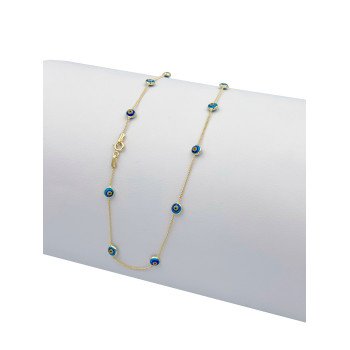 14K Yellow Gold Evil Eye Necklace/18"/5.2mm/3.7gr/NEI1