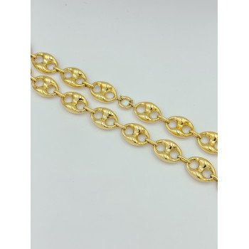 14K YELLOW GOLD PUFFED MARINER LINK CHAIN NECKLACE / 20" / 13,1MM / 42,1GR / CHI162