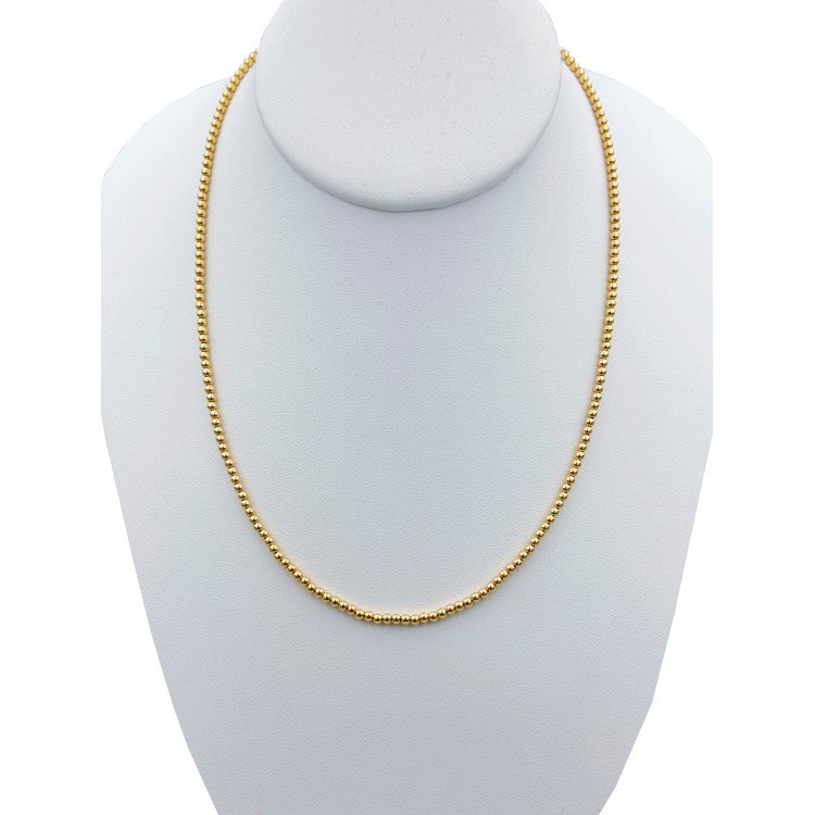 18K ITALIAN YELLOW GOLD CASCADE BALL CHAIN NECKLACE / 18" / 2,5MM / 12,7GR/ NEI7 18K ITALIAN YELLOW GOLD CASCADE BALL CHAIN NECKLACE / 18" / 2,5MM / 12,7GR/ NEI7