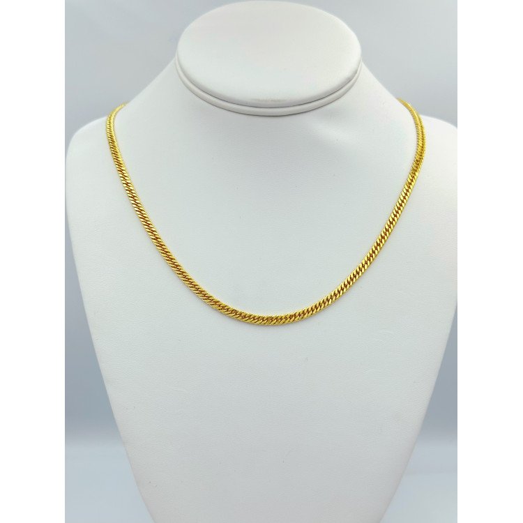 14K Yellow Gold Beveled Link/22"/4mm/10gr/CHI187