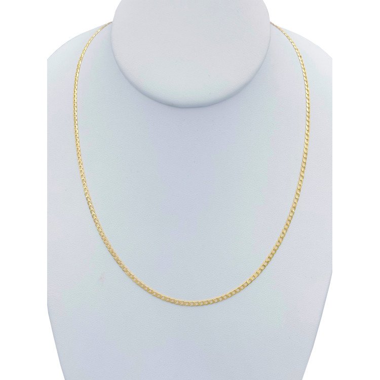 18K YELLOW GOLD OPEN CURB DIAMOND CUT LINK CHAIN NECKLACE / 24" / 2,2mm / 6.2GR / CHI268