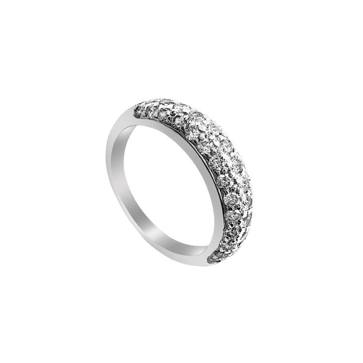 Platinum & Natural Diamonds Ring/0.91ct/4.7gr/M290